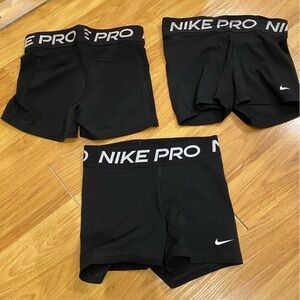 Nike Black Pro Shorts Trio